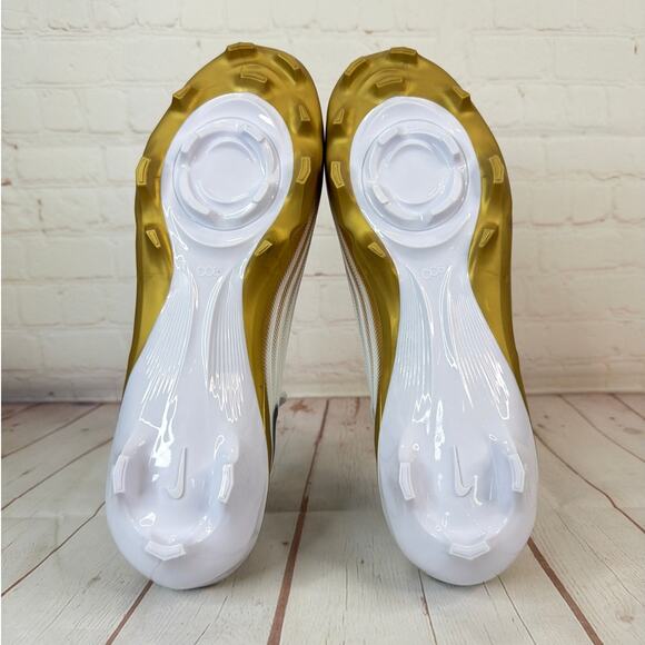 Nike Vapor Speed 3 White Metallic Gold Football Cleats Mens Size 12 (FB3303-103) - Picture 9 of 10